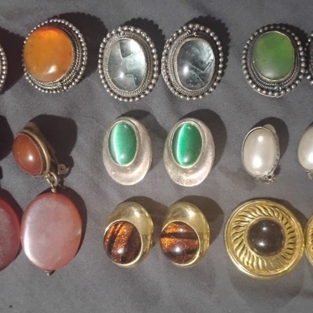 Elegant Silver and Green Stone Earrings